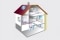 Desenho em corte de uma casa: ESOP Programa de cálculo online para sistemas solares térmicos